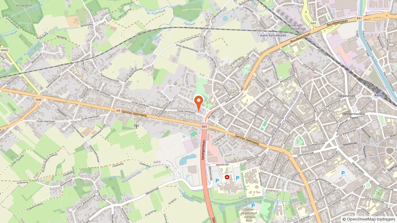 Kaart met de locatie van Oude Gentbaan 51